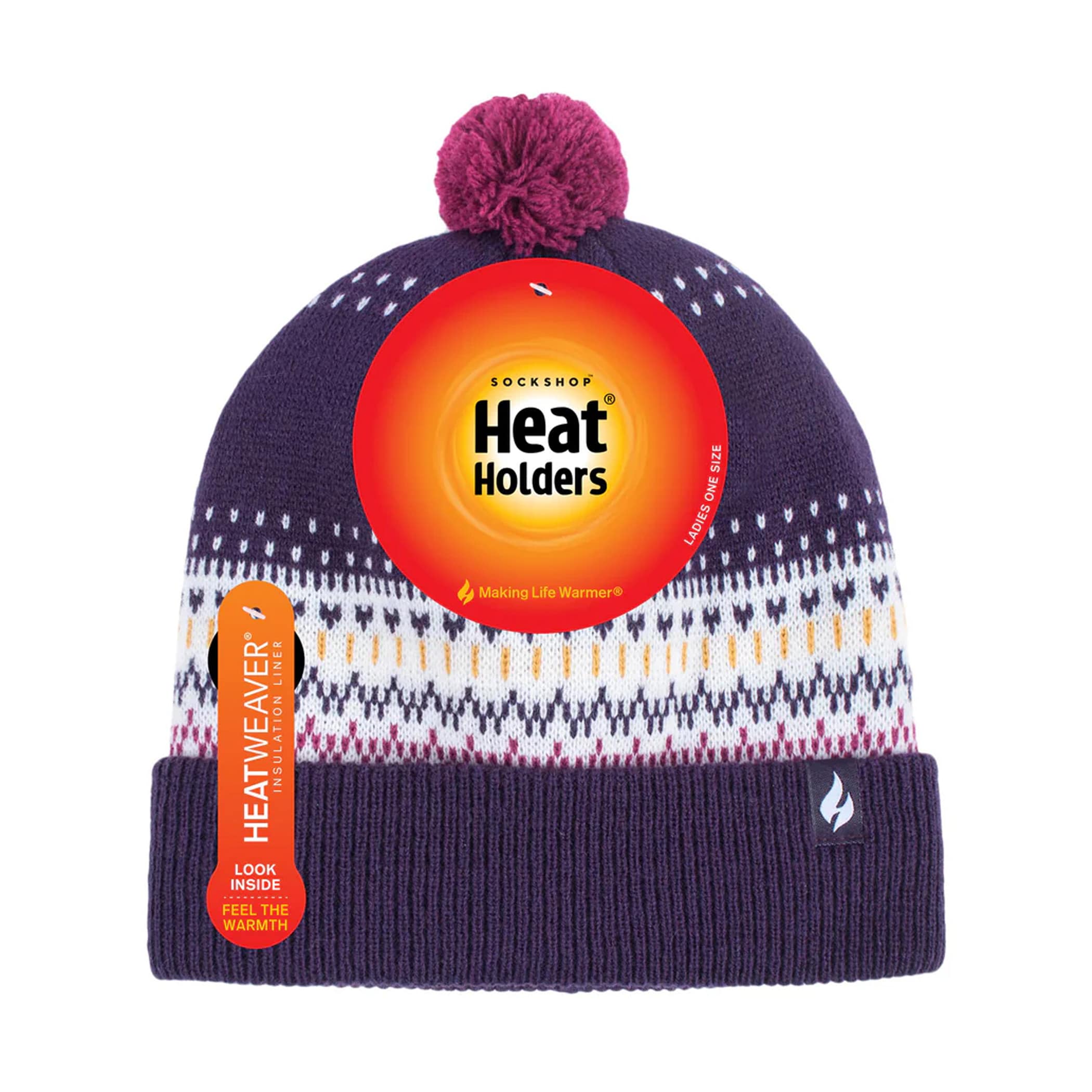 Gorro Térmico Feminino Pompom Patterned Avon em Tricô Heat Holders