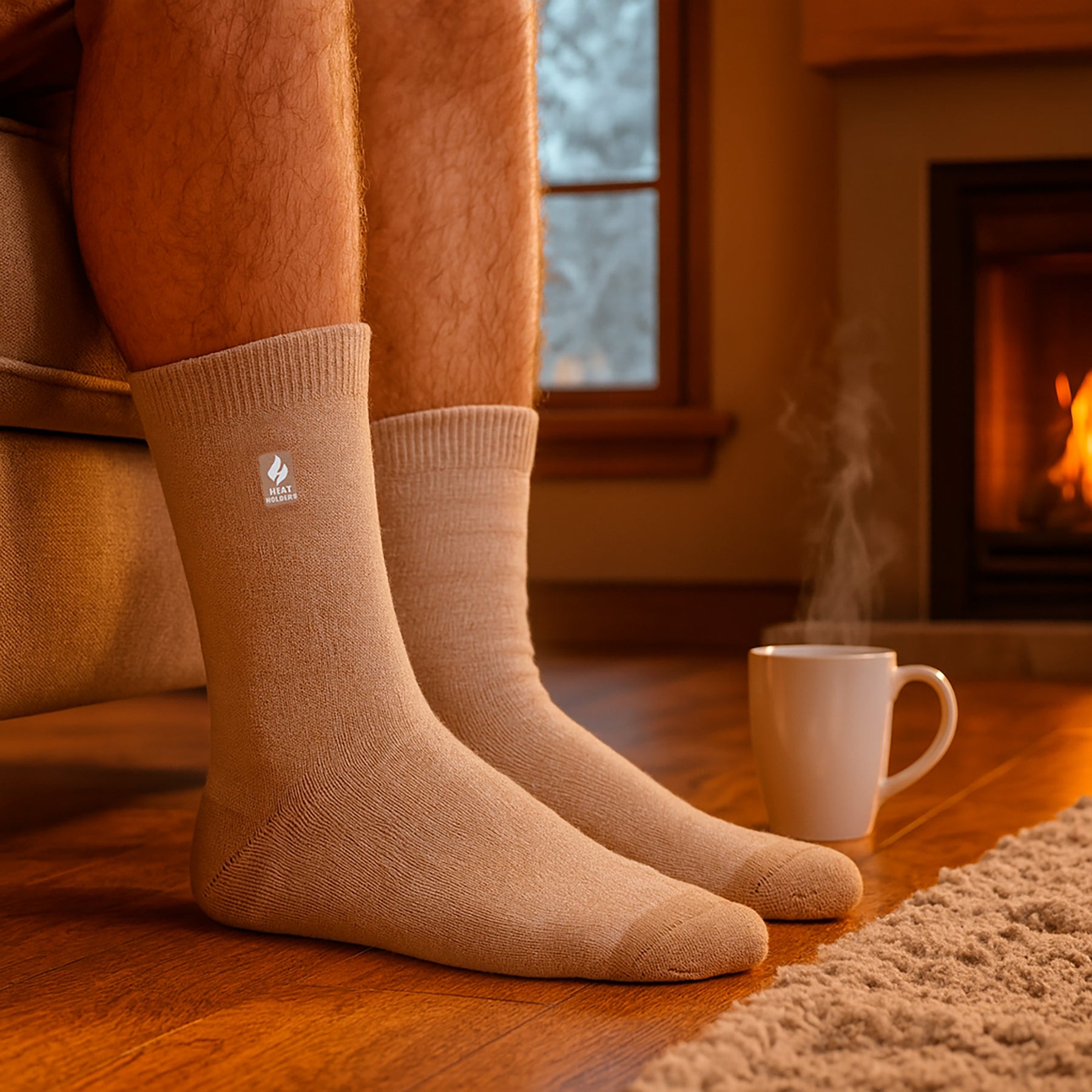 Term Lite Meia Térmica Heat Holders Bege | Ultra Lite Masculina