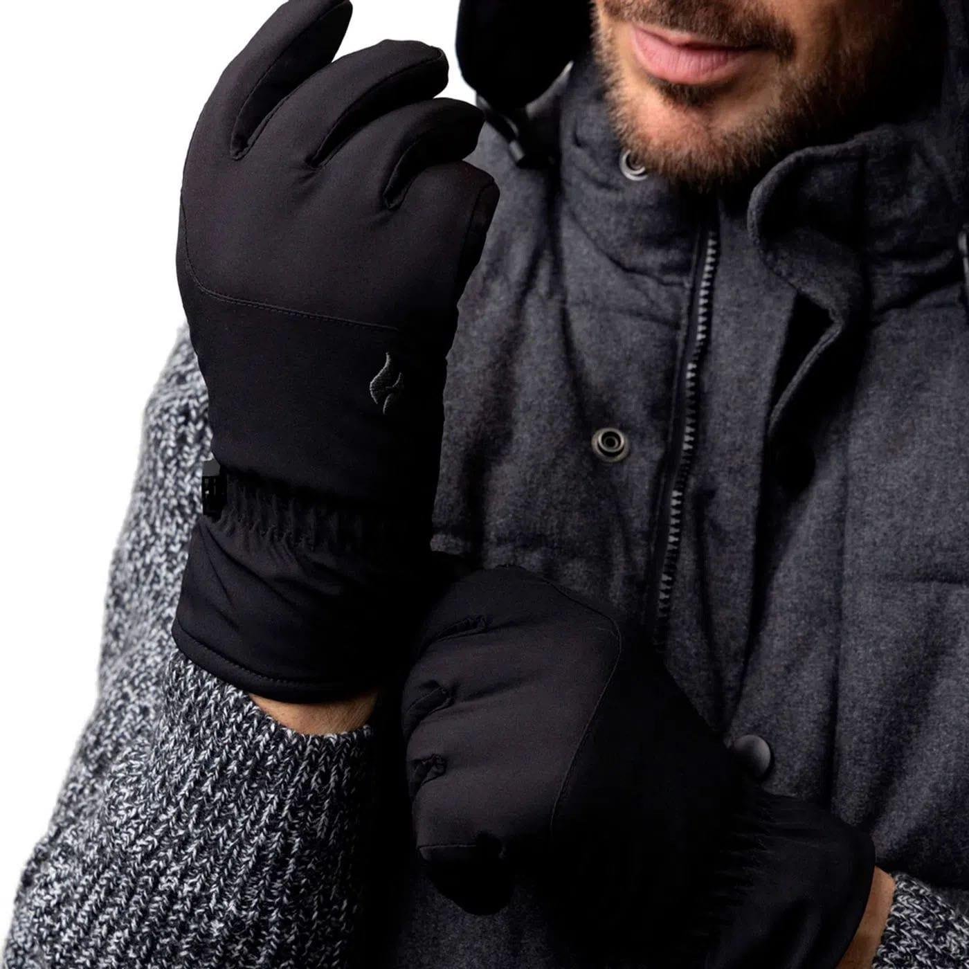 luva masculina preta para neve sensível ao toque