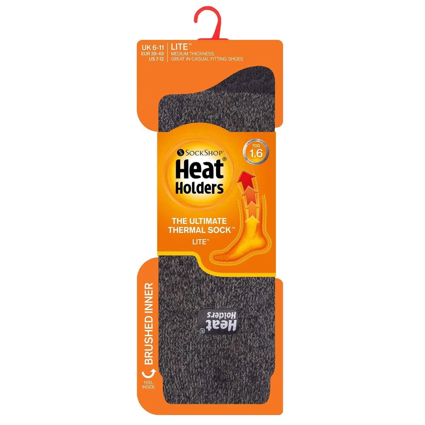 meia para homens cinza heat holders